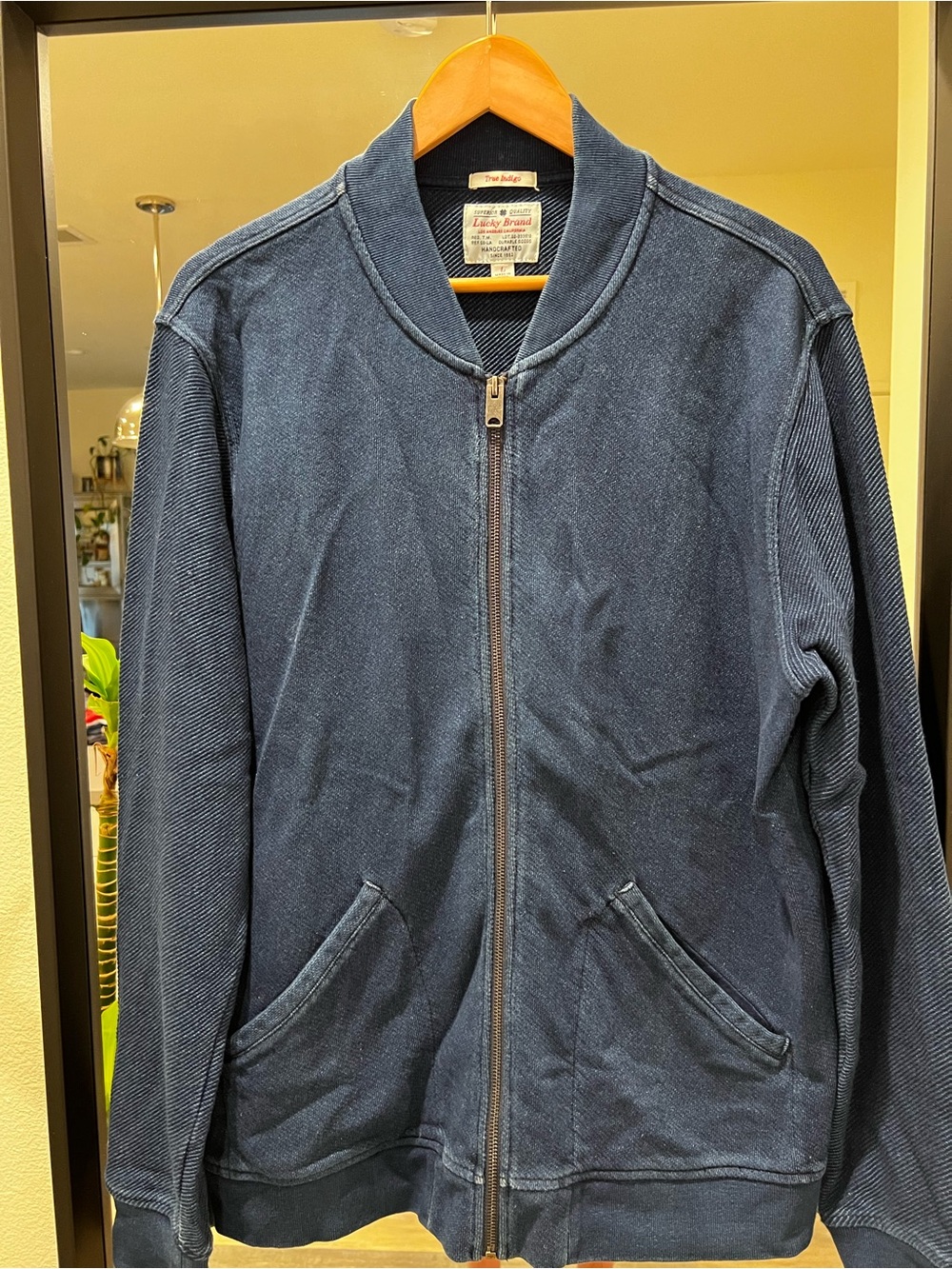 Lucky Brand Men's Navy Zip-Up Bomber Jacket